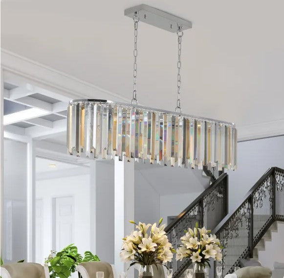 Modern Oval Crystal ceiling chandelier Lux Home Decor Light Fixture- No Bulbs