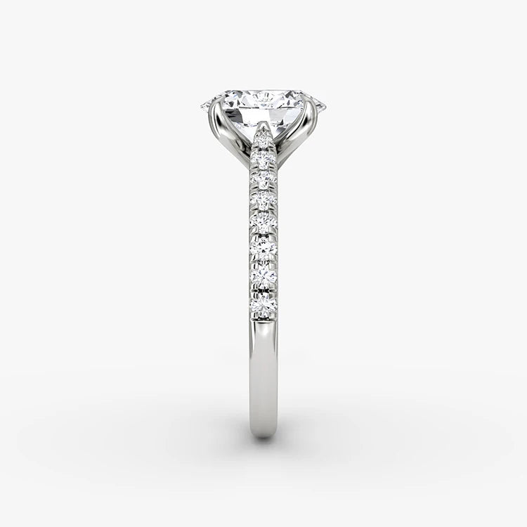 IGI Certified 14K White Gold VS D 2CT Oval Lab Grown Diamond Wedding Ring