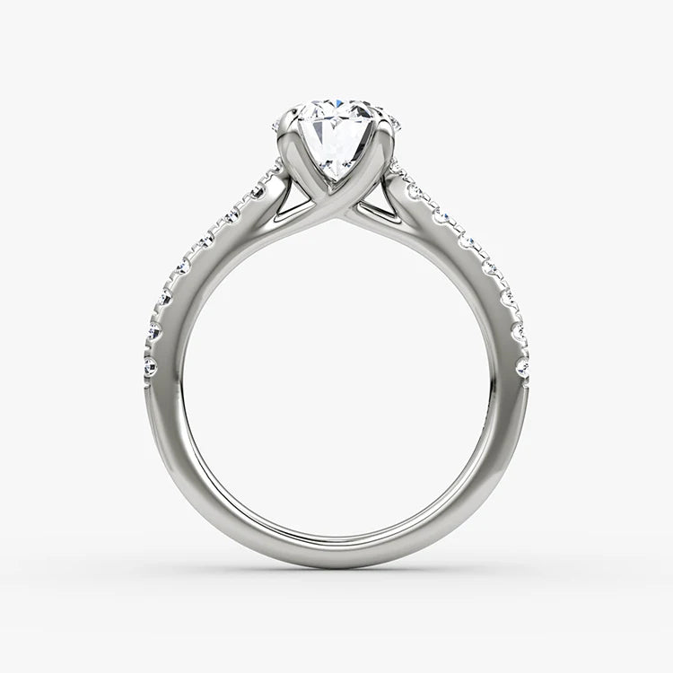 IGI Certified 14K White Gold VS D 2CT Oval Lab Grown Diamond Wedding Ring
